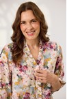 JOLENE RUFFLE BLOUSE - monet flor